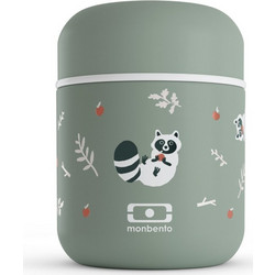 Monbento Raccoon Ανοξείδωτο Παιδικό Δοχείο Φαγητού Ισοθερμικό Πράσινο Mint 280ml