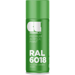 Cosmoslac Premium Acrylic Paint Σπρέι Βαφής Yellow Green RAL6018 Gloss 400ml