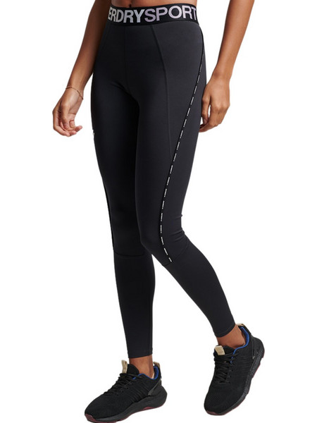 Superdry Γυναικείο Κολάν Μακρύ Ψηλόμεσο Μαύρο WS311705A-02A
