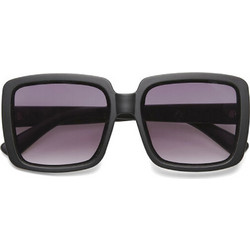 Piuforty Alessia Black Γυναικεία Γυαλιά Ηλίου Τετράγωνα Κοκάλινα Μαύρα με Μαύρο Polarized Φακό