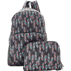 Eco Chic Black Feather E-B Σχολική Τσάντα Πλάτης Γυμνασίου - Λυκείου Πολύχρωμη 21BK