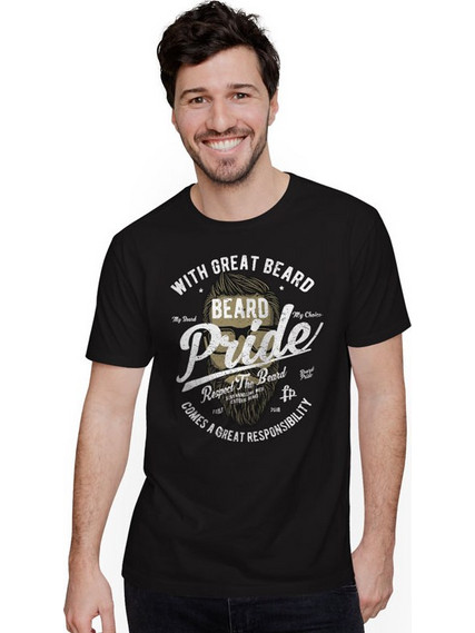BEARD PRIDE (Κοντομάνικο Ανδρικό / Unisex) - Deep black