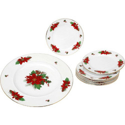 Cryspo Trio Σετ Πάστας Γυάλινα Poinsettia 7τμχ