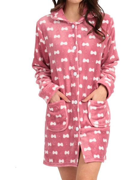 Lydia Creations Παιδική Ρόμπα Fleece Χειμωνιάτικη Ροζ 22556-1-003