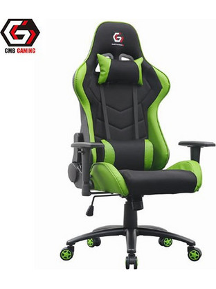 Gembird Καρέκλα Gaming Δερματίνης με Ρυθμιζόμενα Μπράτσα Μαύρη Πράσινη GC-01-G
