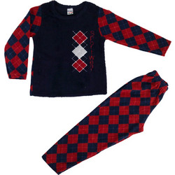Rhombus αγορίστικη fleece πυτζάμα μπορντό W23