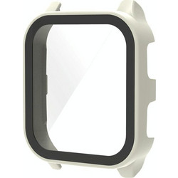 Για Garmin Venu Sq2 PC + 9H γυαλί σκληρυμένο γυαλί ενσωματωμένη προστατευτική θήκη ρολογιού (Ιβουάρ Λευκό) (OEM)