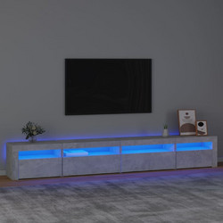 vidaXL Έπιπλο Τηλεόρασης Ξύλινο Γκρι με Φωτισμό Led Μ270xΠ35xΥ40cm 3152749