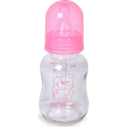 Γυάλινο Μπιμπερό με Θηλή Σιλικόνης 0m+ My Best Friend Pink 125ml