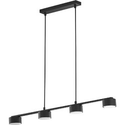 TK Lighting Dallas Κρεμαστό Φωτιστικό Οροφής Ράγα Πολύφωτο Μαύρο 6244