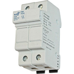 Βάση διπολική ράγας (ασφαλειοθήκη) 2x32A 1000VDC για κυλινδρικές ασφάλειες 10x38mm για φωτοβολταϊκά - 88-913220