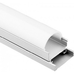 Προφίλ αλουμινίου 2m 19.5x20.2mm ανοδιωμένο για ταινίες LED με γαλακτούχο κάλυμμα - PRO-00008