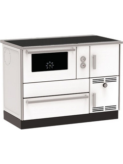 Alfa Plam Term 35 White-Left Ατσάλινη Ξυλόσομπα Καλοριφέρ με Φούρνο 32kW