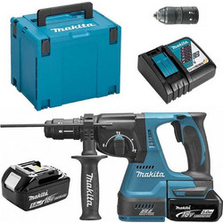 Makita DHR243RTJ Περιστροφικό Σκαπτικό Πιστολέτο Μπαταρίας 18V με 2 Μπαταρίες και SDS Plus