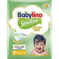 Babylino Sensitive Cotton Soft Junior Πάνες No5+ 12-17kg 16τμχ