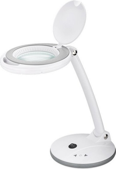 Goobay μεγεθυντικός φακός με βάση, LED, διόπτρα 3x 1.75, λευκός - (60363)