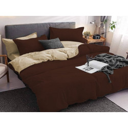 Γαρύφαλλο Σετ Σεντόνια King Size Βαμβακοσατέν 240x270 Καφέ-Μπεζ