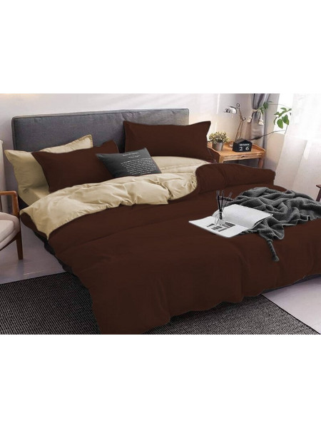 Γαρύφαλλο Σετ Σεντόνια King Size Βαμβακοσατέν 240x270 Καφέ-Μπεζ