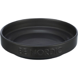 Κεραμικό Μπολ Trixie Be Nordic Ρηχό με Λαστιχένιο Δακτύλιο στη Βάση, Διαστάσεων:0.3lt/o16cm, Μαύρο