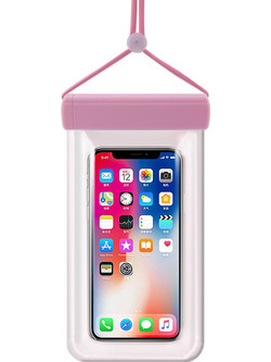 Αδιάβροχη θήκη κινητού 115 mm x 220 mm pool beach light pink