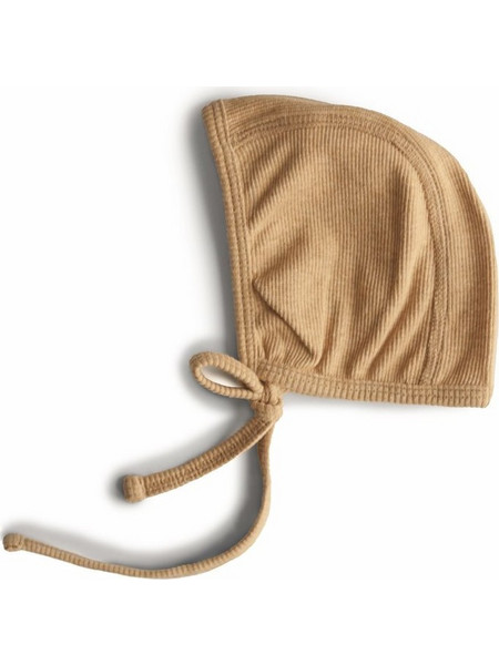 Mushie Σκουφάκι Ribbed Bonnet - Mustard Melange