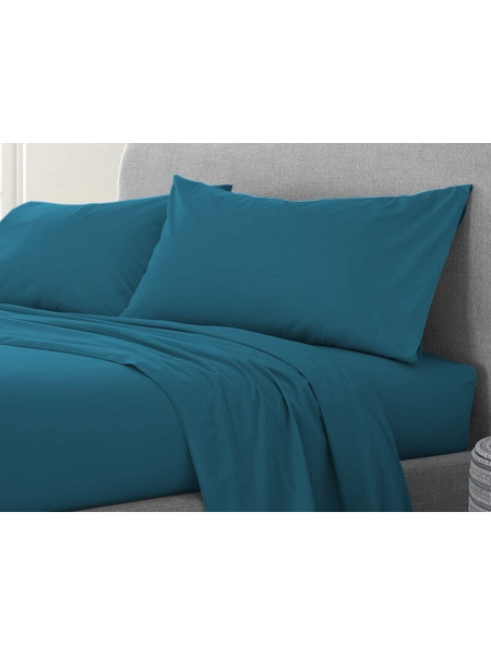 Παπλωματοθήκη Διπλή Μονόχρωμη Πετρόλ 100% Cotton Reactive Γαρύφαλλο 200x240