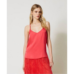 TWINSET top satin μέ ιμάντες ώμου 231TP2433 00453 Azalea