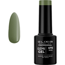 Elixir Semigel 670 Olive Ημιμόνιμο Βερνίκι Νυχιών 5ml
