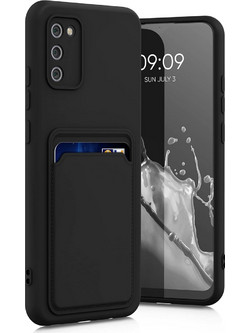 KWmobile Θήκη Σιλικόνης με Υποδοχή για Κάρτα - Samsung Galaxy A02s - Black (55085.01)