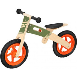 Spokey Learner Bike Woo Ride Duo Παιδικό Ποδήλατο Ισορροπίας Ξύλινο Χακί