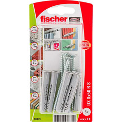 Fischer 90879 Βύσμα νάυλον UX 8x50 R S με βίδα 5τεμ