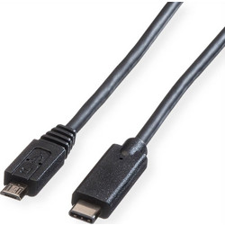 Roline USB 2.0 Cable C - Micro B M/M black 2m 11.02.9021