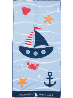 Greenwich Polo Club 3761 Παιδική Πετσέτα Θαλάσσης Microfiber Γαλάζια 70x140cm