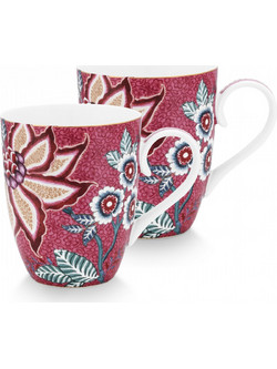 PIP STUDIO FLOWER FESTIVAL SET/2 ΚΟΥΠΕΣ 350ml ΡΟΖ - ΠΟΡΣΕΛΑΝΗ