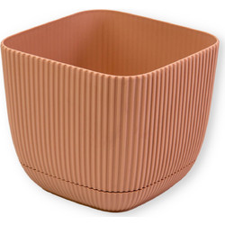 Γλαστρακι ροζ τετράγωνο CORAL 19x19x17 4L με πιάτο