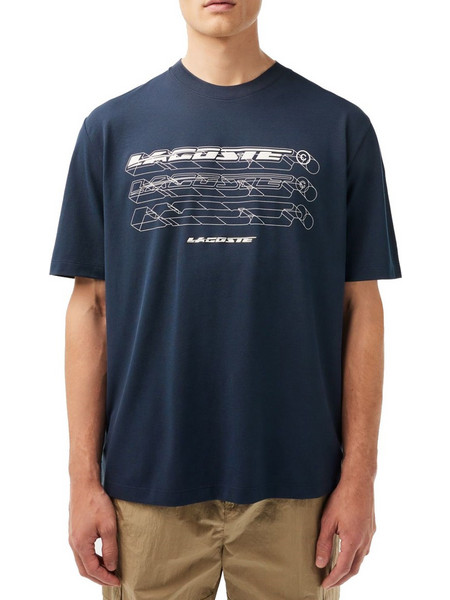 Μπλούζα Κοντομάνικη Lacoste Front Print 3TH5529-LKXE KAKI LAVE Ανδρικό