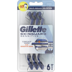 Gillette SkinGuard Sensitive Ξυραφάκι με Ανταλλακτικές Κεφαλές με 2 Λεπίδες & Λιπαντική Ταινία 6τμχ
