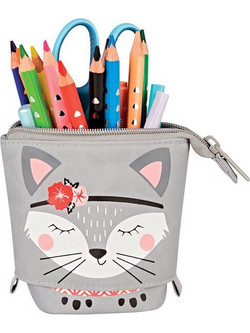 Herlitz Standing Kitty Κασετίνα Γκρι 50043675