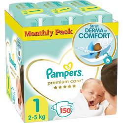Pampers Premium Care Monthly Pack Πάνες No1 2-5kg 150τμχ