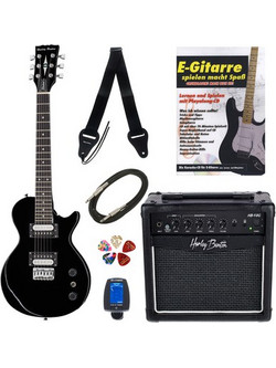 Harley Benton SC-200 BK Mini Bundle Ηλεκτρική Κιθάρα 3/4 Single Cut με HH Μαγνήτες και Ταστιέρα Maple