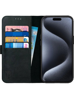 Rosso Deluxe Θήκη Πορτοφόλι Black (iPhone 15 Pro)