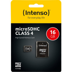Intenso microSDHC 16GB Class 4 + Adapter