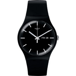 Swatch Ανδρικό Ρολόι με Μαύρο Καουτσούκ Λουράκι SO29B704