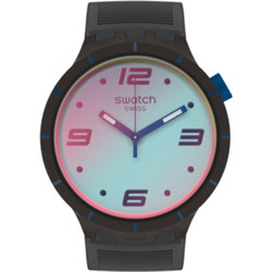 Swatch Big Bold Futuristic Ανδρικό Ρολόι με Μαύρο Καουτσούκ Λουράκι SO27B121