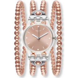Swatch Pink Prohibition Γυναικείο Ρολόι με Ροζ Χρυσό Λουράκι LK354