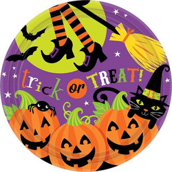 ΠΙΑΤΑ Χάρτινα 23εκ Hallo-ween WITCH / 8 τεμ