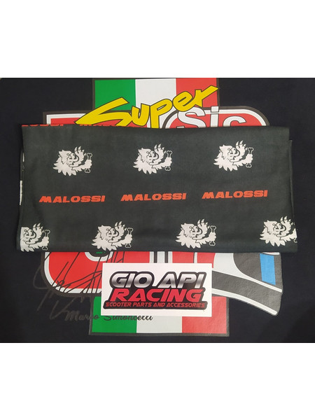 Bandana Malossi σε χρώματα Μαύρο και Πορτοκαλί με Logo καινούργια γνήσια