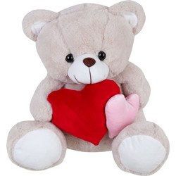 Λούτρινο Αρκουδάκι Με Καρδιά Ροζ-Κόκκινη Βελούδινη (VL244023)