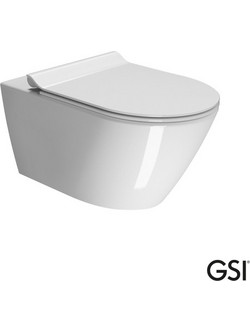 Λεκάνη Κρεμαστή Πορσελάνης GSI Kube-x 9415 Swirlflush 55 εκ. με κάλυμμα SUPER Slim Soft Close 941500SC-300 Λευκό
