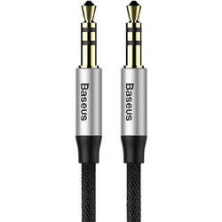 Baseus Yiven Audio Cable mini jack 3,5mm AUX, 1m Black+Silver (CAM30-BS1) (BASCAM30-BS1)
